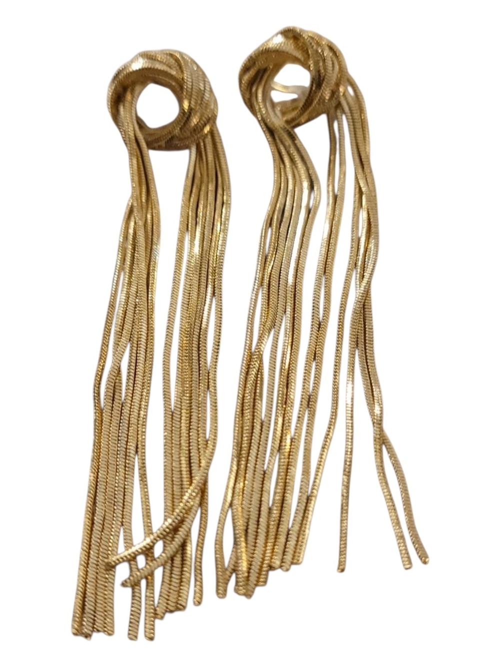 Gold Fringe Drop Earrings